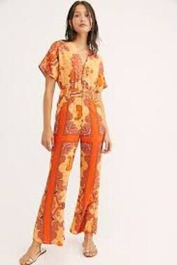 Lenni x Free People Psychedelic Jumpsuit Maximalist Retro Levitation Women Small